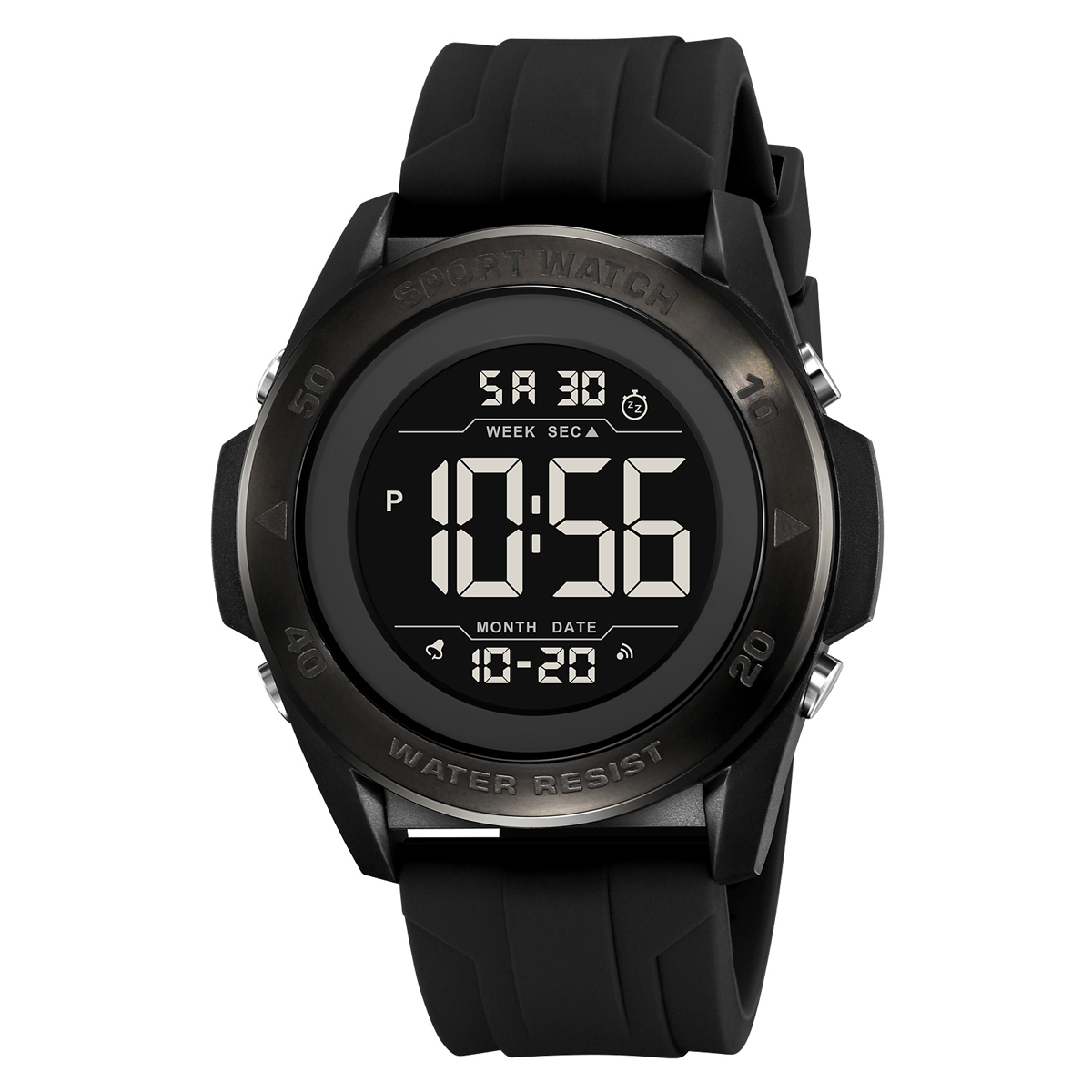 Купити Чоловічий спортивний годинник Skmei 2485BK Black з електронним циферблатом та водозахистом 5 ATM