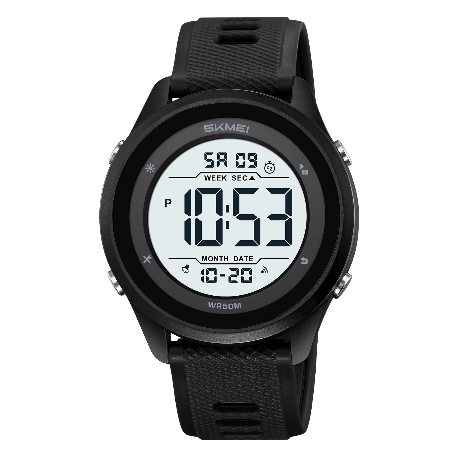 Купити Чоловічий спортивний годинник Skmei 2498PBKWT Black-White з електронним циферблатом та водозахистом 5 ATM