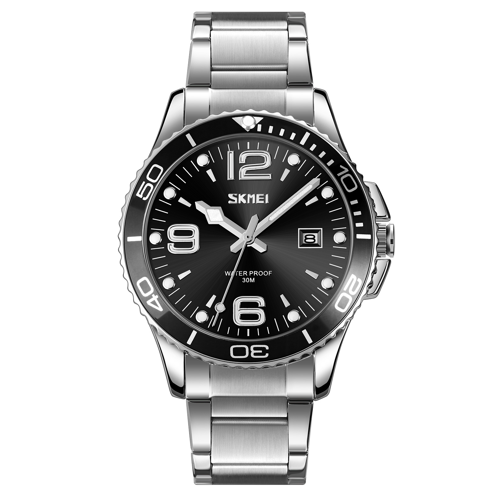 Купити Чоловічий класичний годинник Skmei 9278BK Black з металевим браслетом та мінеральним склом