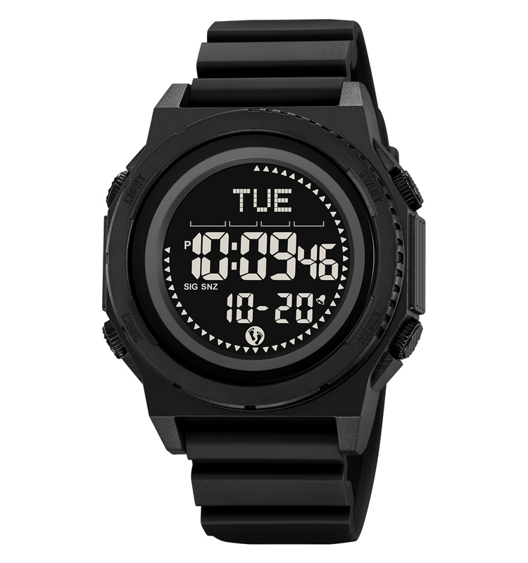 Чоловічий тактичний годинник Skmei 2626BK Black з компасом, крокоміром та водозахистом 5 ATM