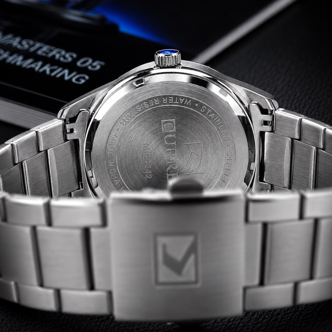 Купити Чоловічий класичний годинник Curren 8425 Silver-Blue зі сріблястим браслетом та синім циферблатом