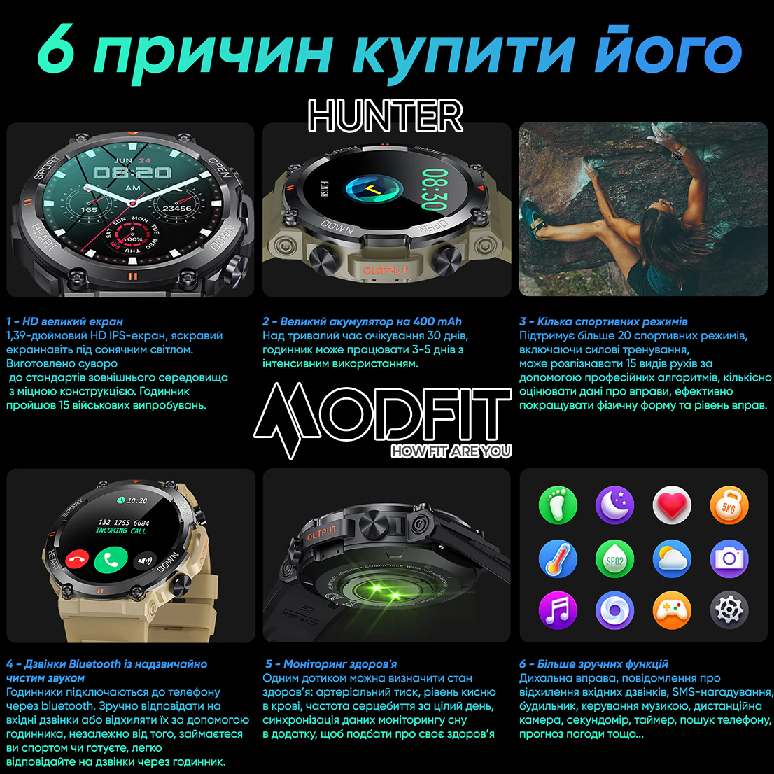 Купити Modfit Hunter Khaki 36 мм.