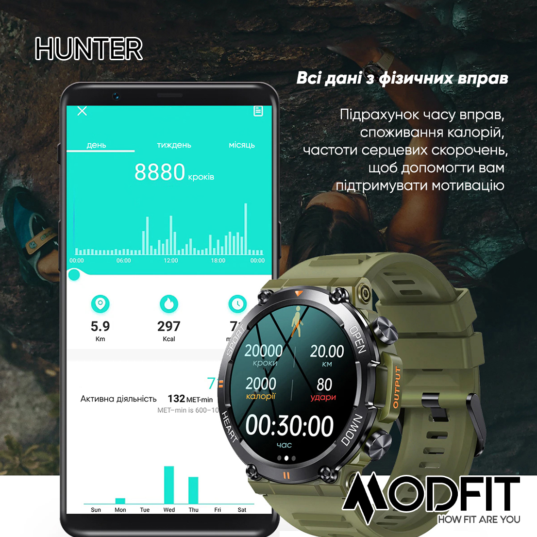 Купити Modfit Hunter Khaki 36 мм.