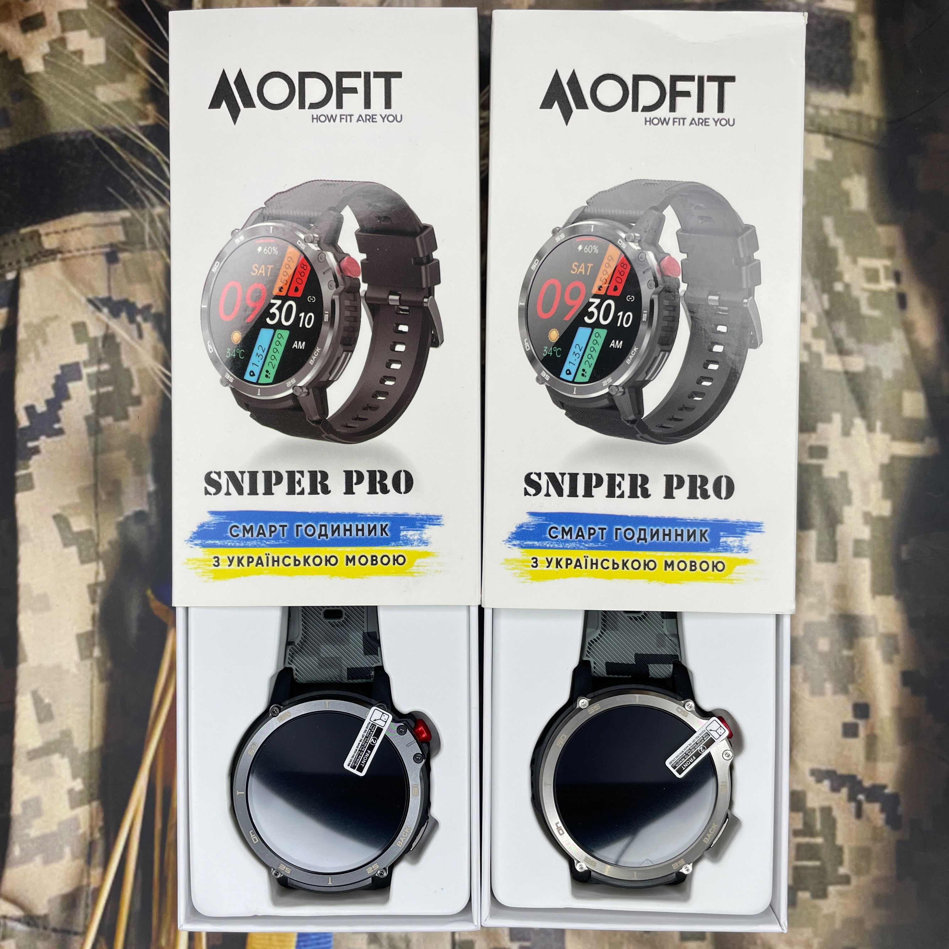 Купити Розумний годинник Modfit Sniper Pro All Black 41 мм (1077-0218) — Чоловічий смарт-годинник з IP68 та Bluetooth 5.1