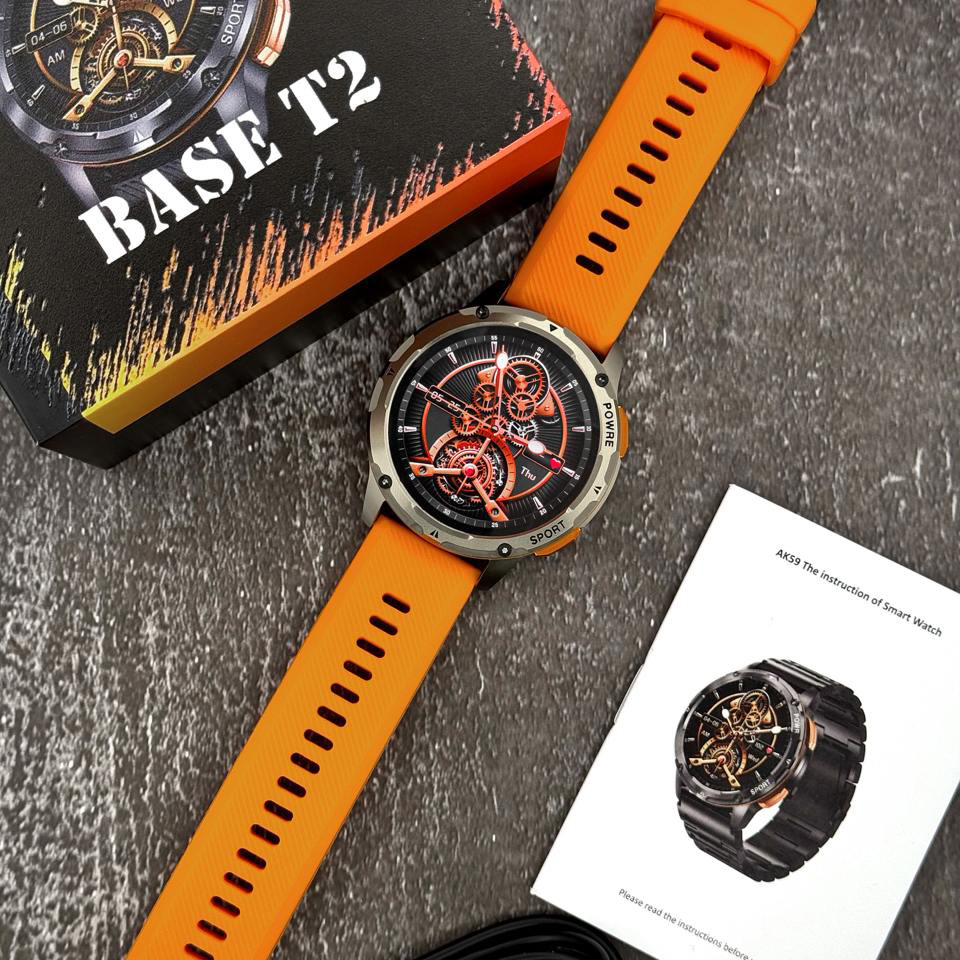 Купити Розумний годинник Modfit Base T2 Gold-Orange зі спортивним ремінцем та AMOLED-дисплеєм