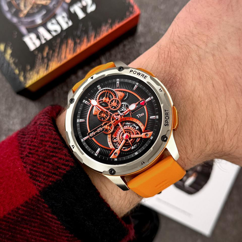 Купити Розумний годинник Modfit Base T2 Gold-Orange зі спортивним ремінцем та AMOLED-дисплеєм