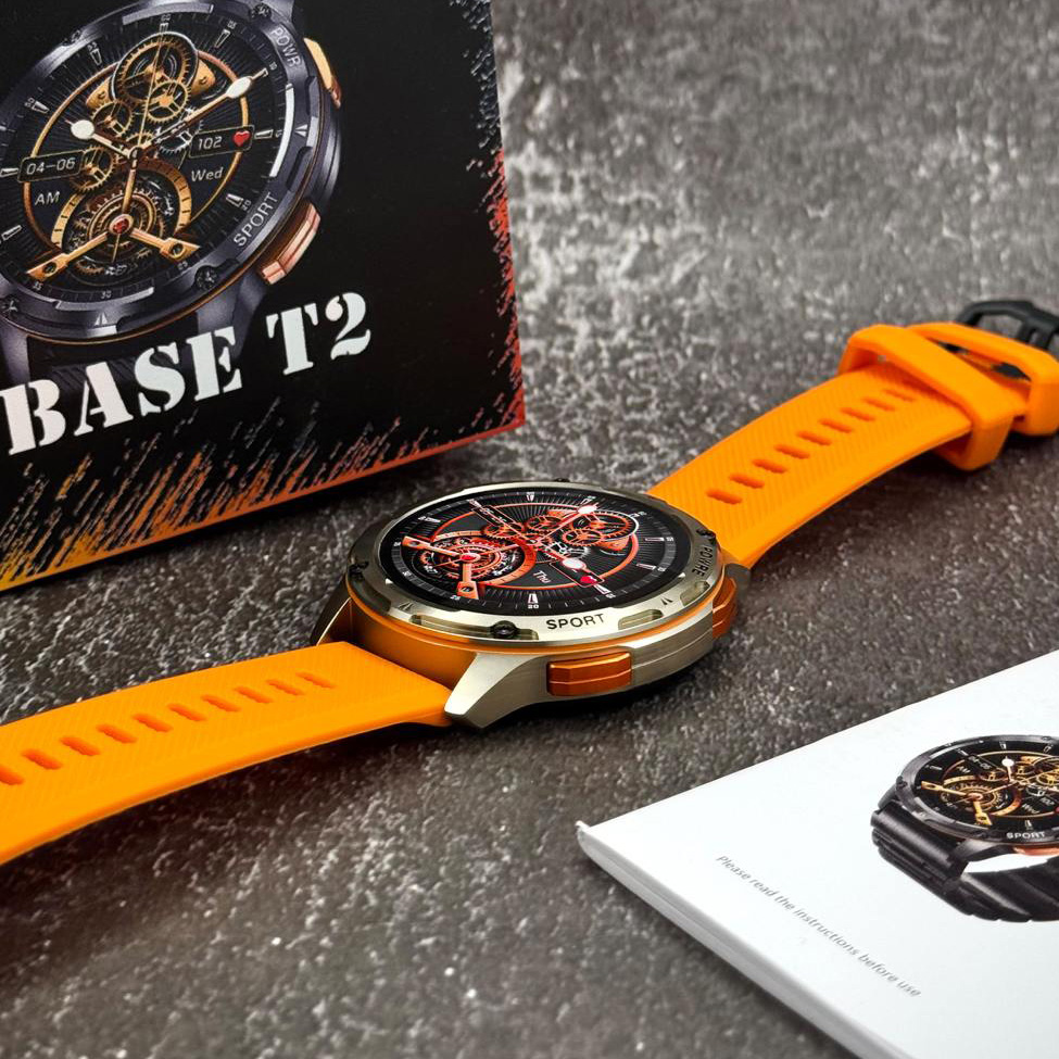 Купити Розумний годинник Modfit Base T2 Gold-Orange зі спортивним ремінцем та AMOLED-дисплеєм