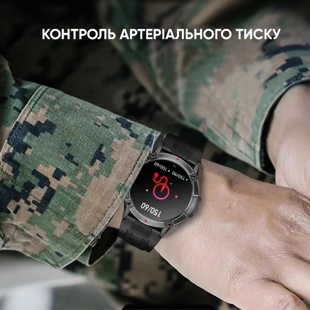 Купити Чоловічий розумний годинник Modfit Expedition Compass Black з вбудованим компасом та вологозахистом IP68