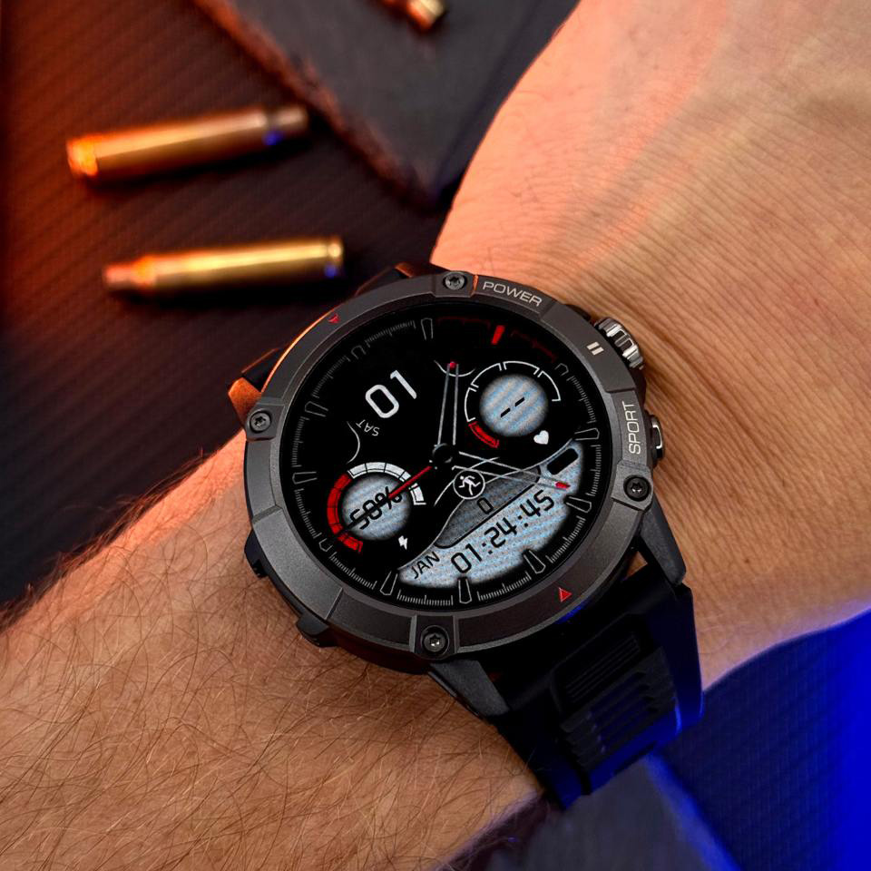 Купити Чоловічий розумний годинник Modfit Expedition Compass Black з вбудованим компасом та вологозахистом IP68