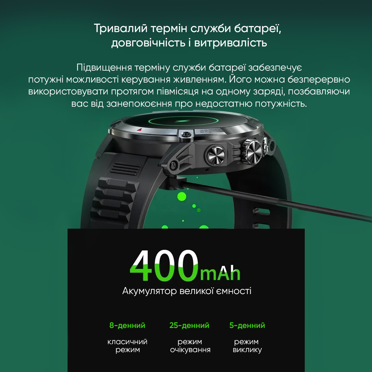 Купити Чоловічий розумний годинник Modfit Expedition Compass Black з вбудованим компасом та вологозахистом IP68