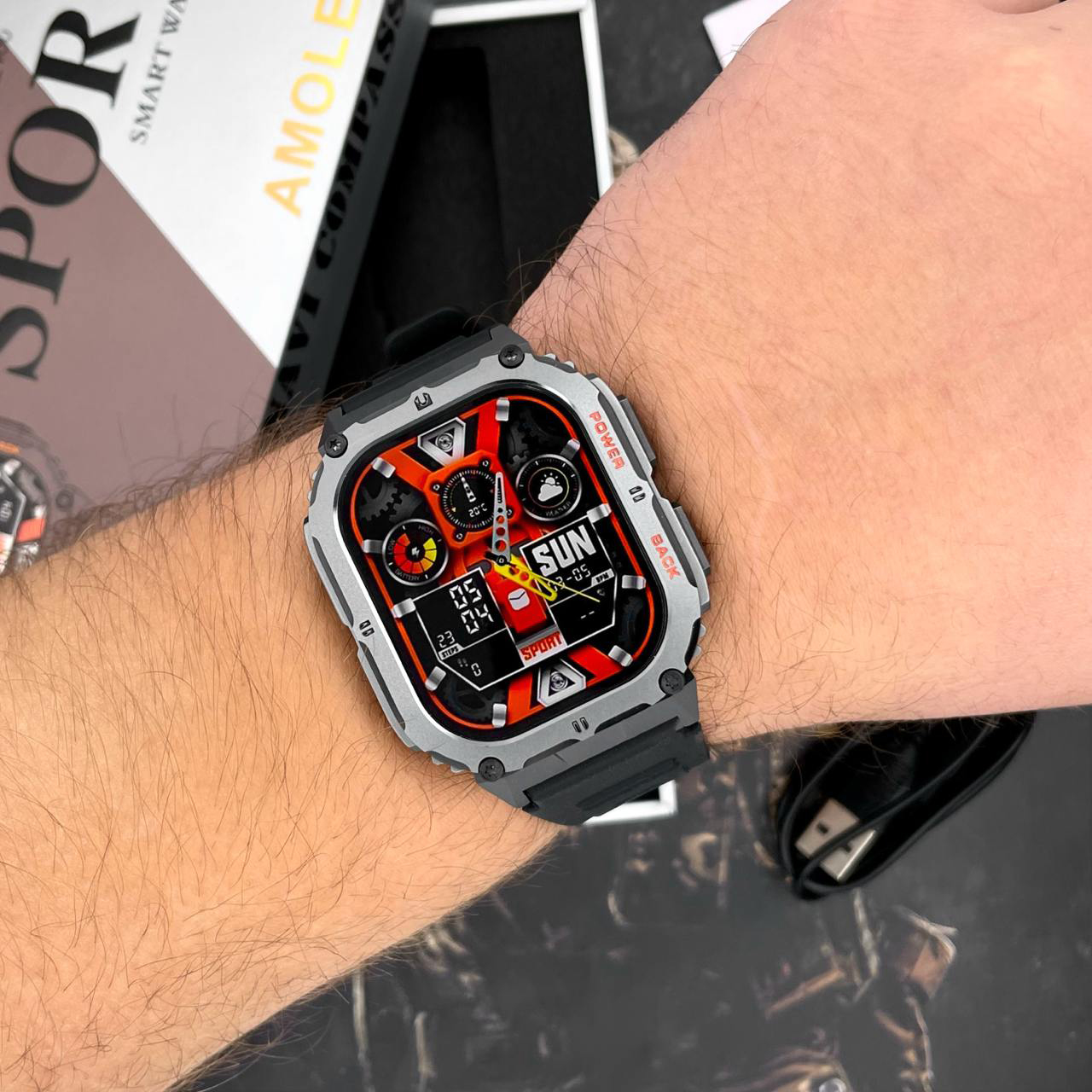 Купити Чоловічий розумний годинник Modfit Navi Compass Black з AMOLED дисплеєм та компасом