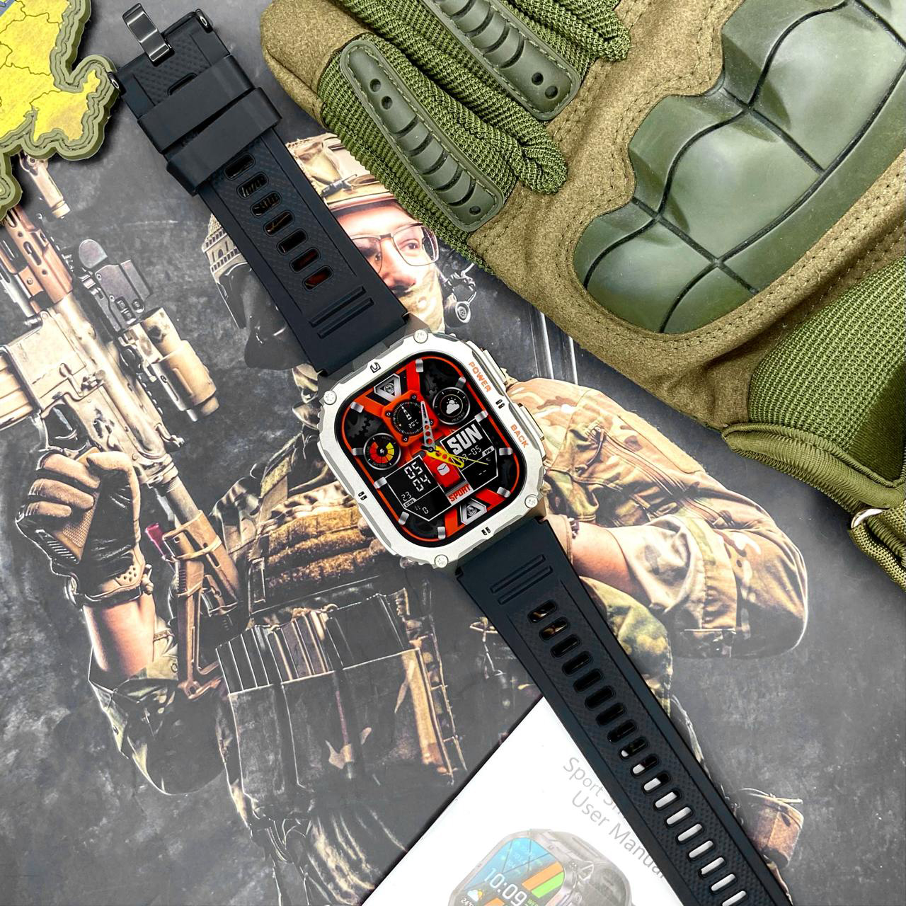 Купити Розумний годинник Modfit Navi Compass Silver-Black з AMOLED дисплеєм та вбудованим компасом