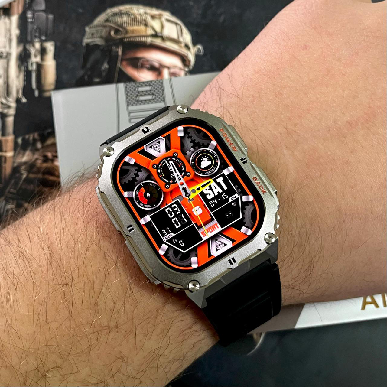 Купити Розумний годинник Modfit Navi Compass Silver-Black з AMOLED дисплеєм та вбудованим компасом