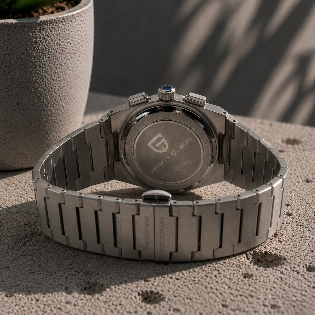 Чоловічий годинник Pagani Design PD-1761 Silver-Black з сапфіровим склом та механізмом SEIKO VK63