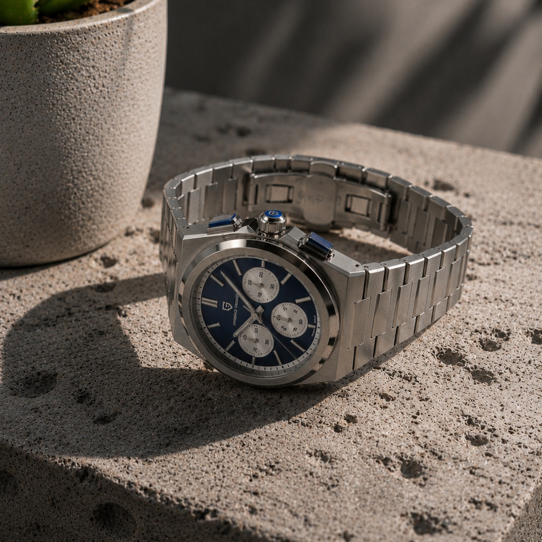 Купити Чоловічий годинник Pagani Design PD-1761 Silver-Black з сапфіровим склом та механізмом SEIKO VK63