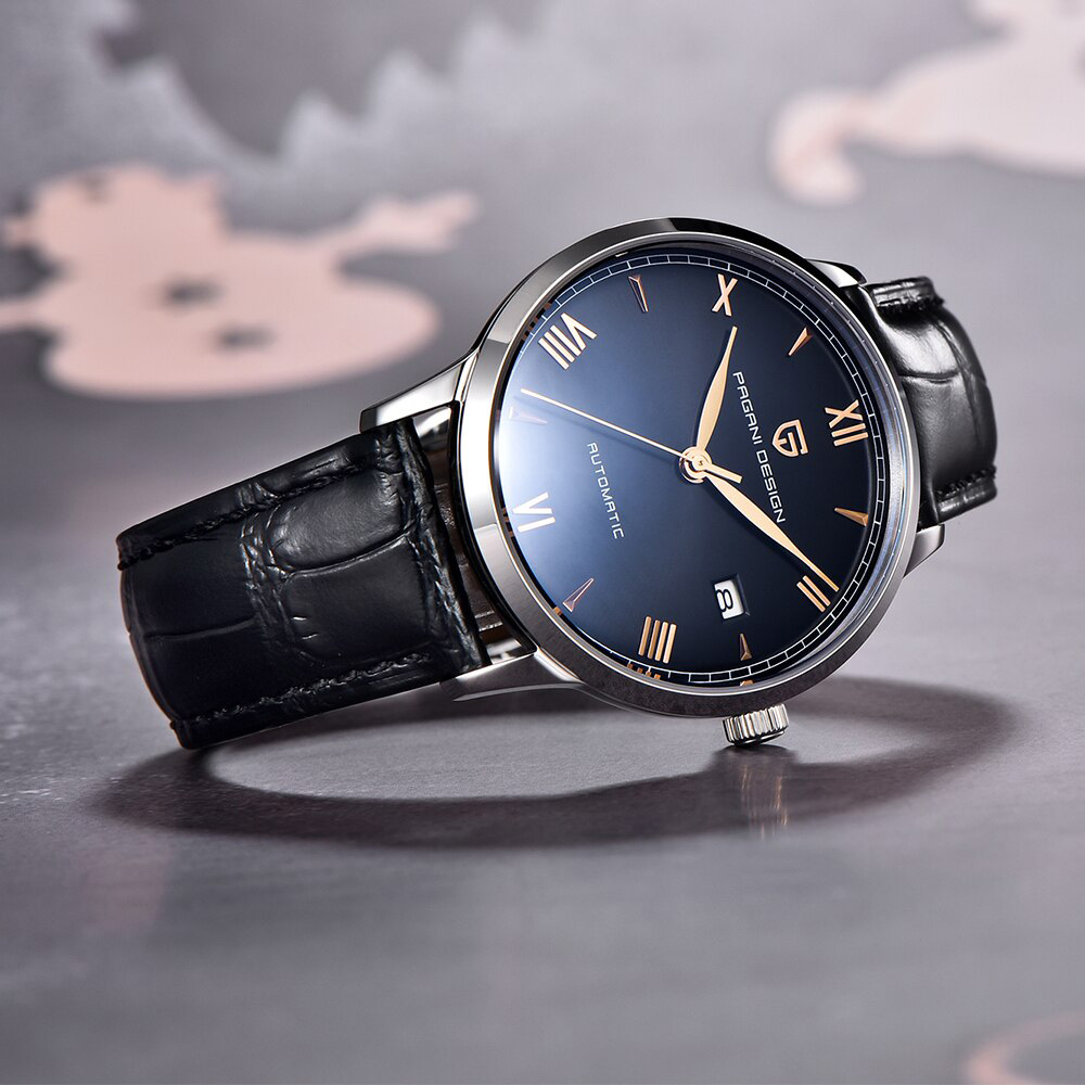 Чоловічий годинник Pagani Design PD-1759 Silver-Black з сапфіровим склом та механізмом SEIKO NH35