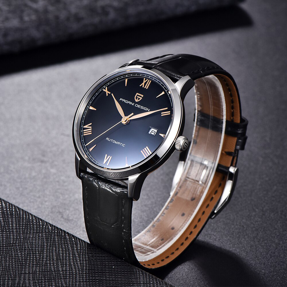 Чоловічий годинник Pagani Design PD-1759 Silver-Black з сапфіровим склом та механізмом SEIKO NH35