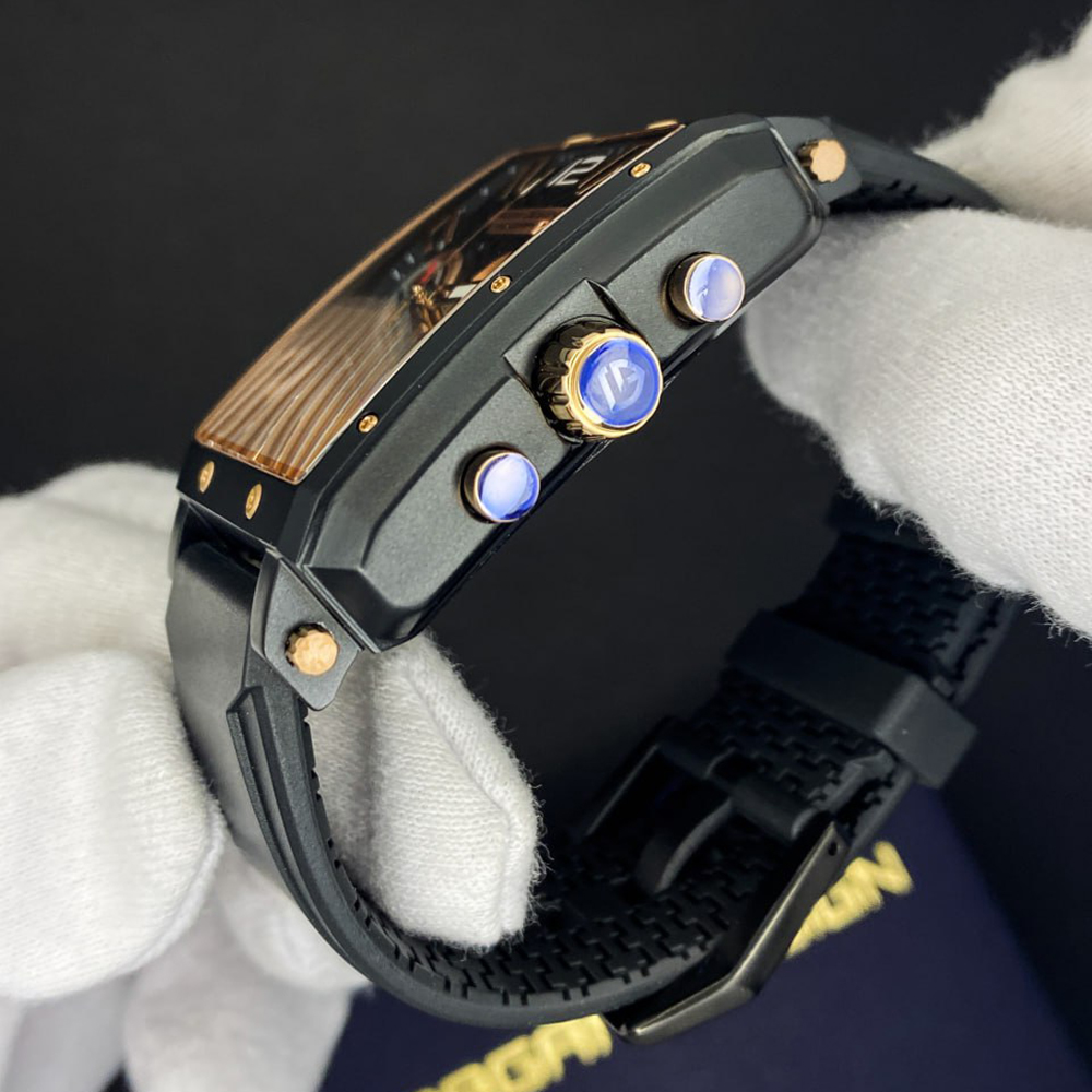 Чоловічий годинник Pagani Design PD-1725 Black-Black з сапфіровим склом та механізмом SEIKO VK64