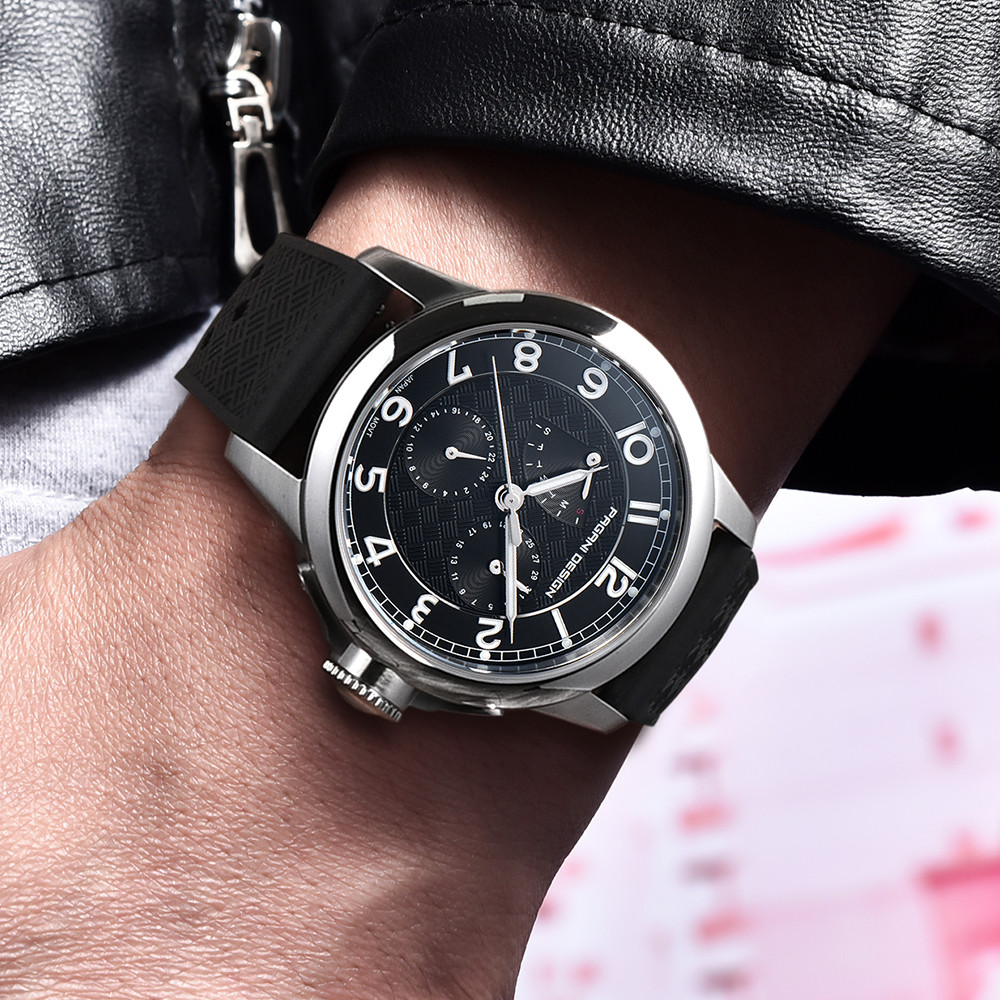 Купити Чоловічий годинник Pagani Design PD-1780 Black-Silver-Black з сапфіровим склом та механізмом VH88