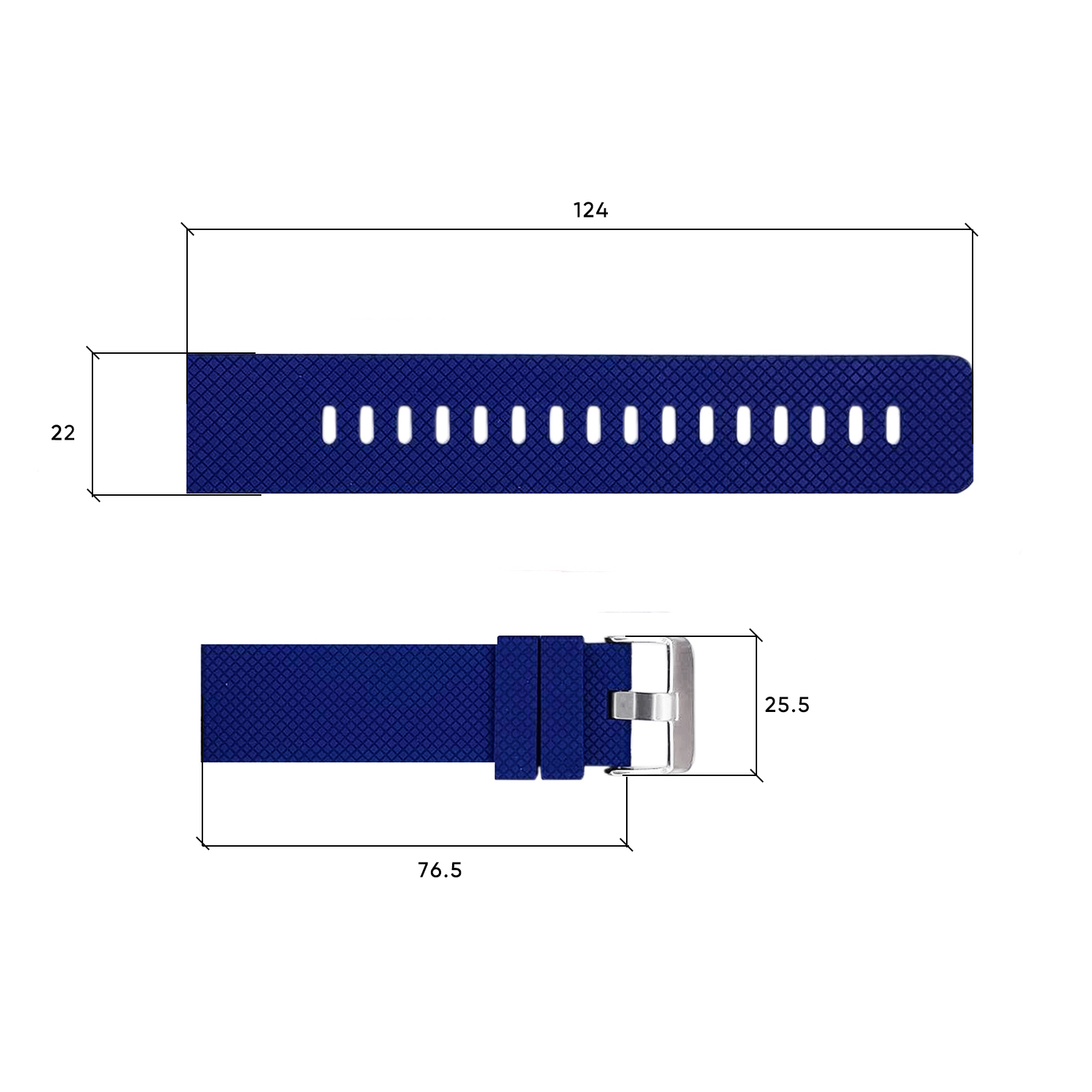 Купити Ремінець Skmei для годинників 1416/1418/1426/1866 Blue-Black 22 мм каучуковий (1051-0656)