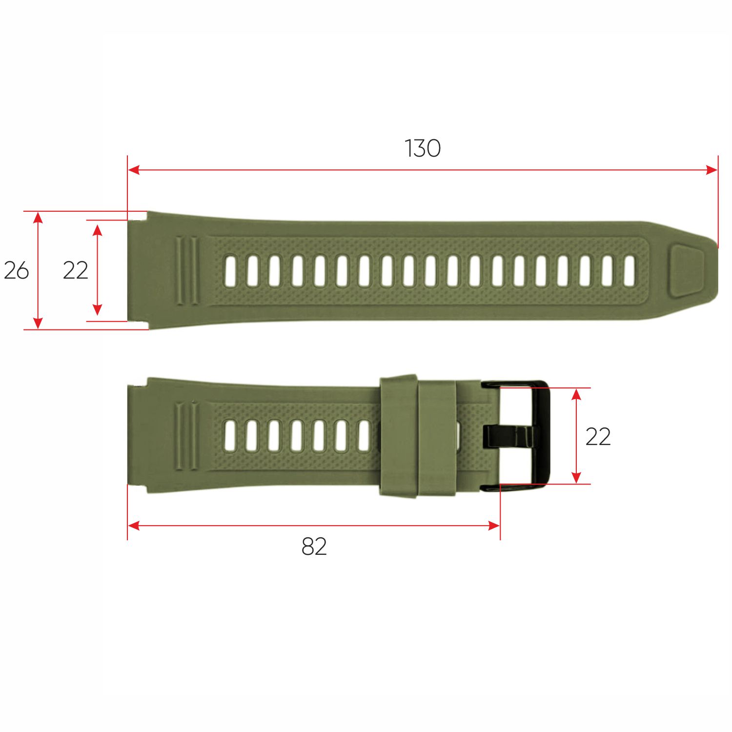 Купити Ремінець для смарт годинника Modfit Hunter Army Green силіконовий зелений (1051-0756)