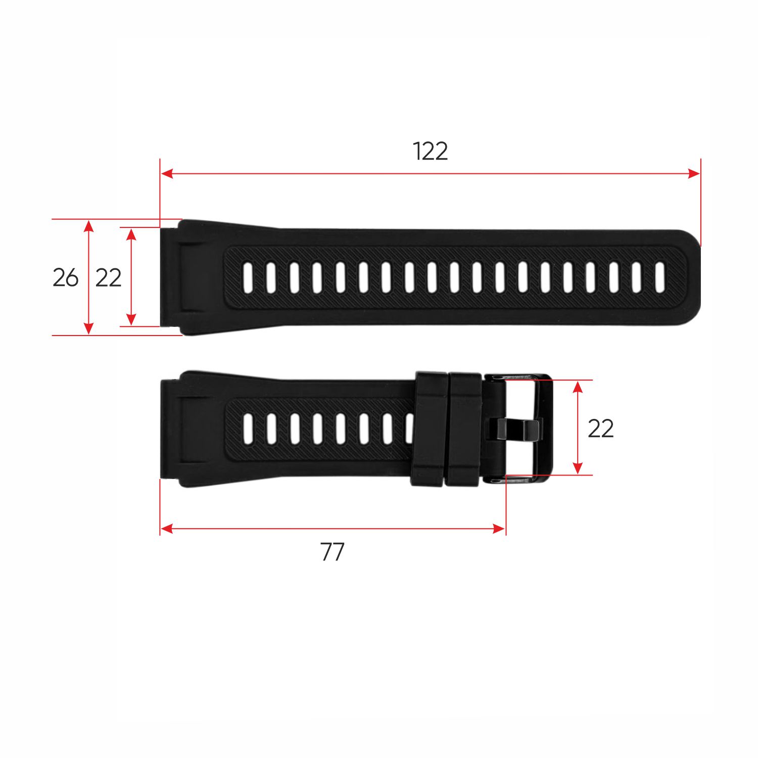Купити Ремінець для смарт годинника K22 Black
