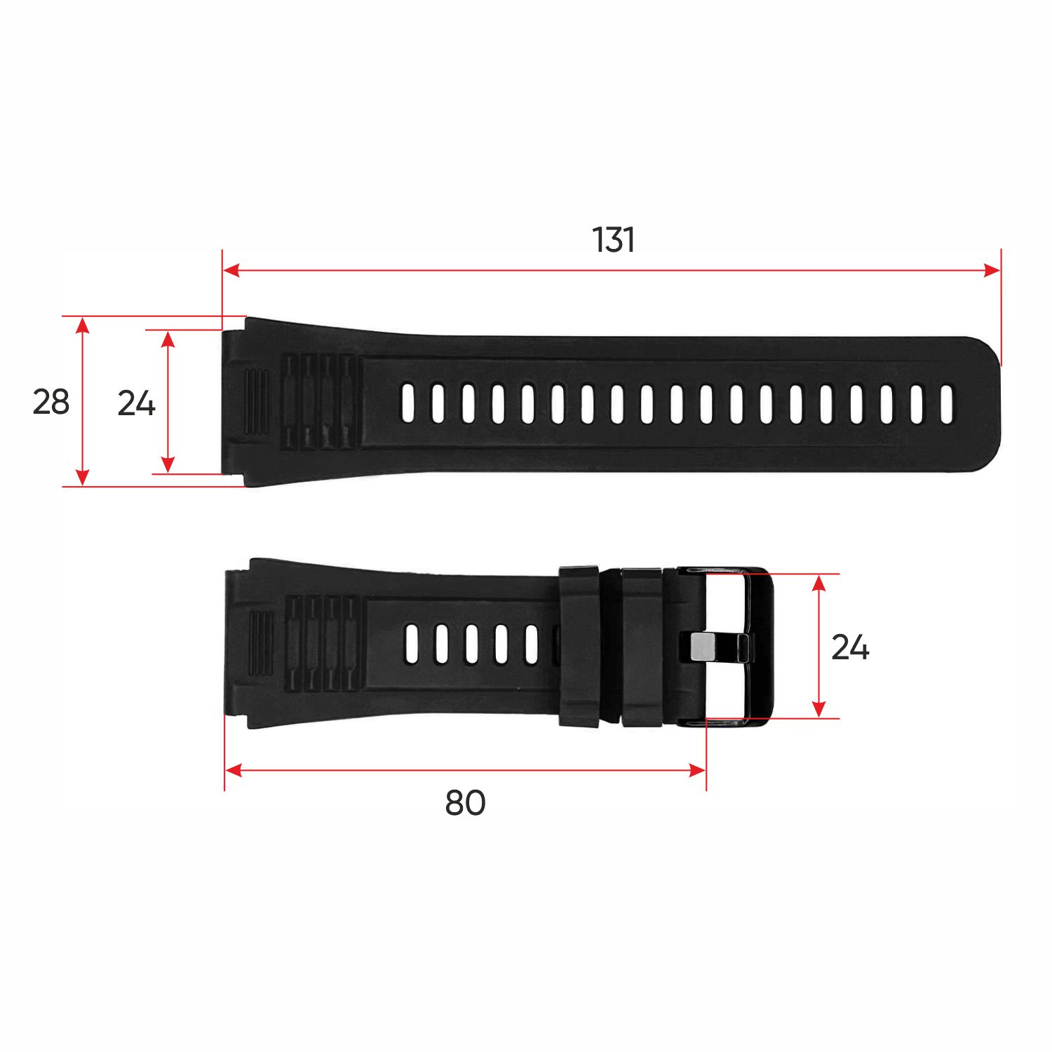 Купити Ремінець для смарт годинника Modfit Expedition Compass Black силіконовий чорний (1051-1217)