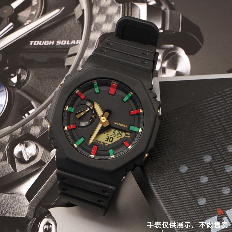 Купити Ремінець + безель для Casio G-Shock GA-2100 Black SI (1051-0811) каучуковий чорний
