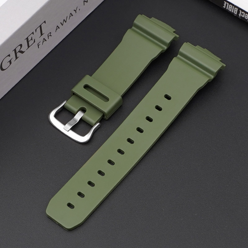 Купити Ремінець для годинника Casio G-Shock DW-6900 Army Green SI, поліуретановий зелений 20.4 см