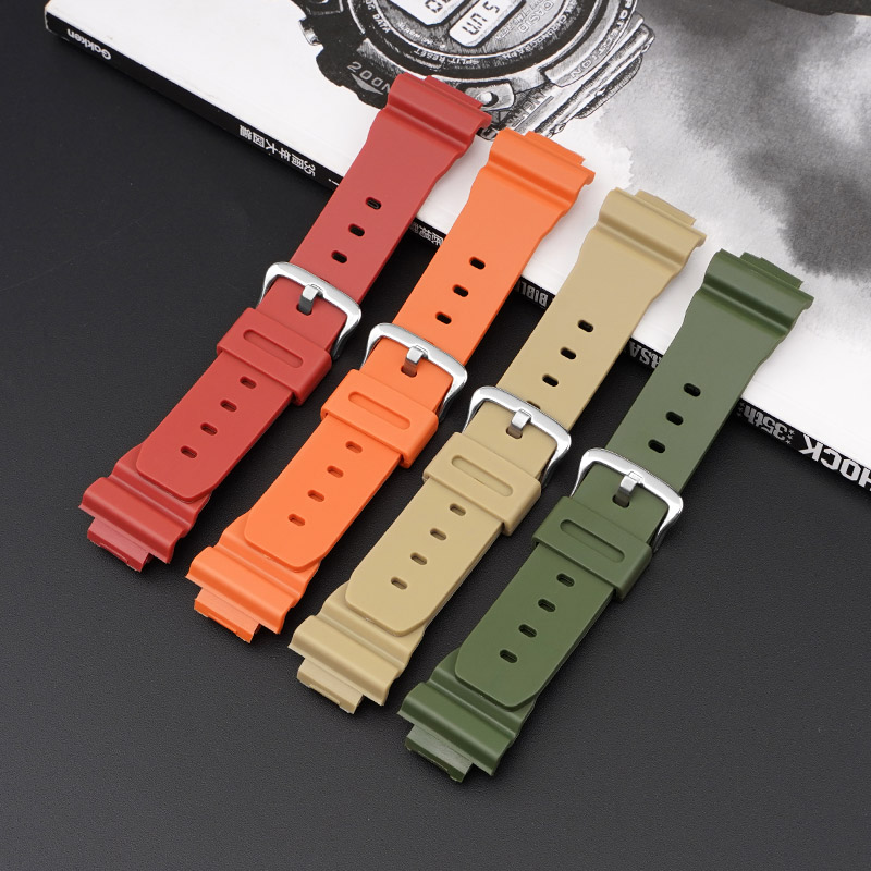 Купити Ремінець для годинника Casio G-Shock DW-6900 Army Green SI, поліуретановий зелений 20.4 см