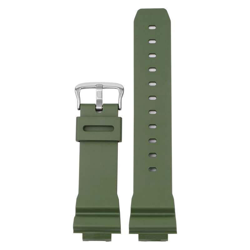 Купити Ремінець для годинника Casio G-Shock DW-6900 Army Green SI, поліуретановий зелений 20.4 см