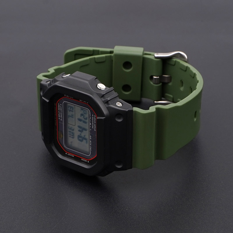 Купити Ремінець для годинника Casio G-Shock DW-6900 Army Green SI, поліуретановий зелений 20.4 см