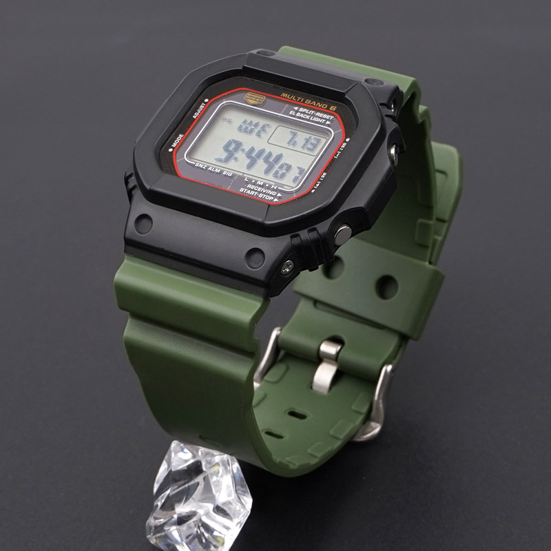 Купити Ремінець для годинника Casio G-Shock DW-6900 Army Green SI, поліуретановий зелений 20.4 см
