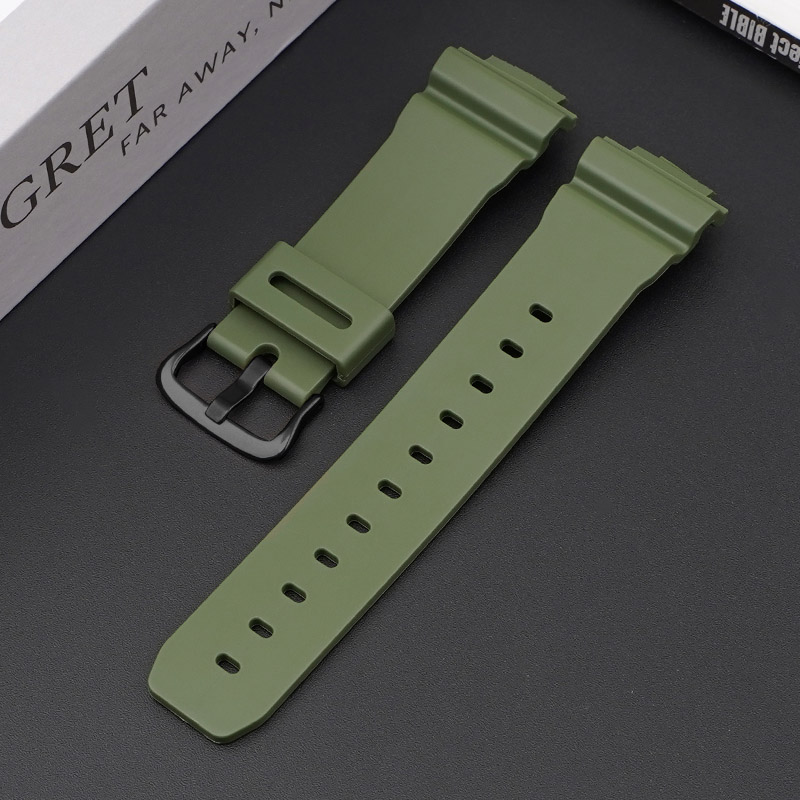 Купити Ремінець Casio accessories для G-Shock DW-6900 Army Green BK поліуретановий зелений 20.4 см