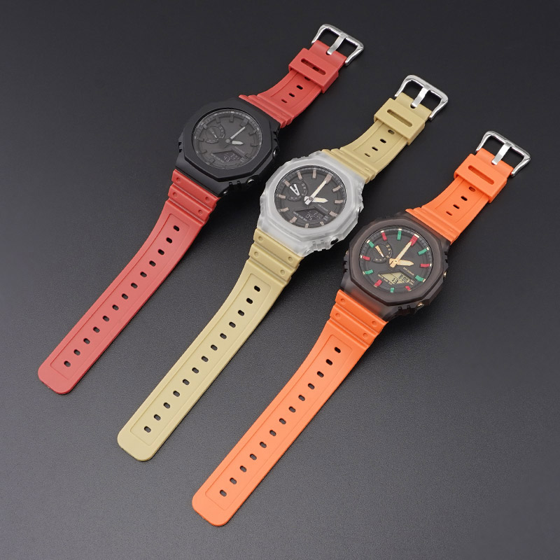 Купити Ремінець для годинника Casio G-Shock GA-2100 Beige SI, бежевий поліуретановий браслет