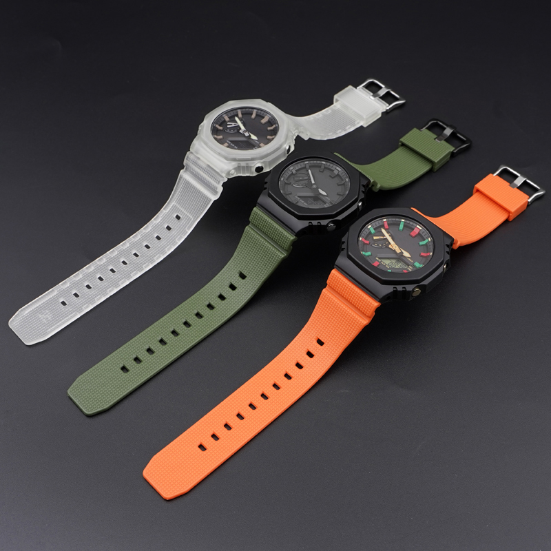 Купити Ремінець Casio G-Shock GM-2100 Army Green SI поліуретановий для GA-2100/2110 зелений
