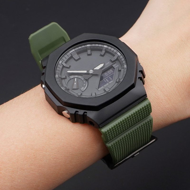 Купити Ремінець Casio G-Shock GM-2100 Army Green SI поліуретановий для GA-2100/2110 зелений