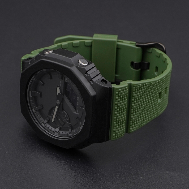Купити Ремінець Casio G-Shock GM-2100 Army Green SI поліуретановий для GA-2100/2110 зелений
