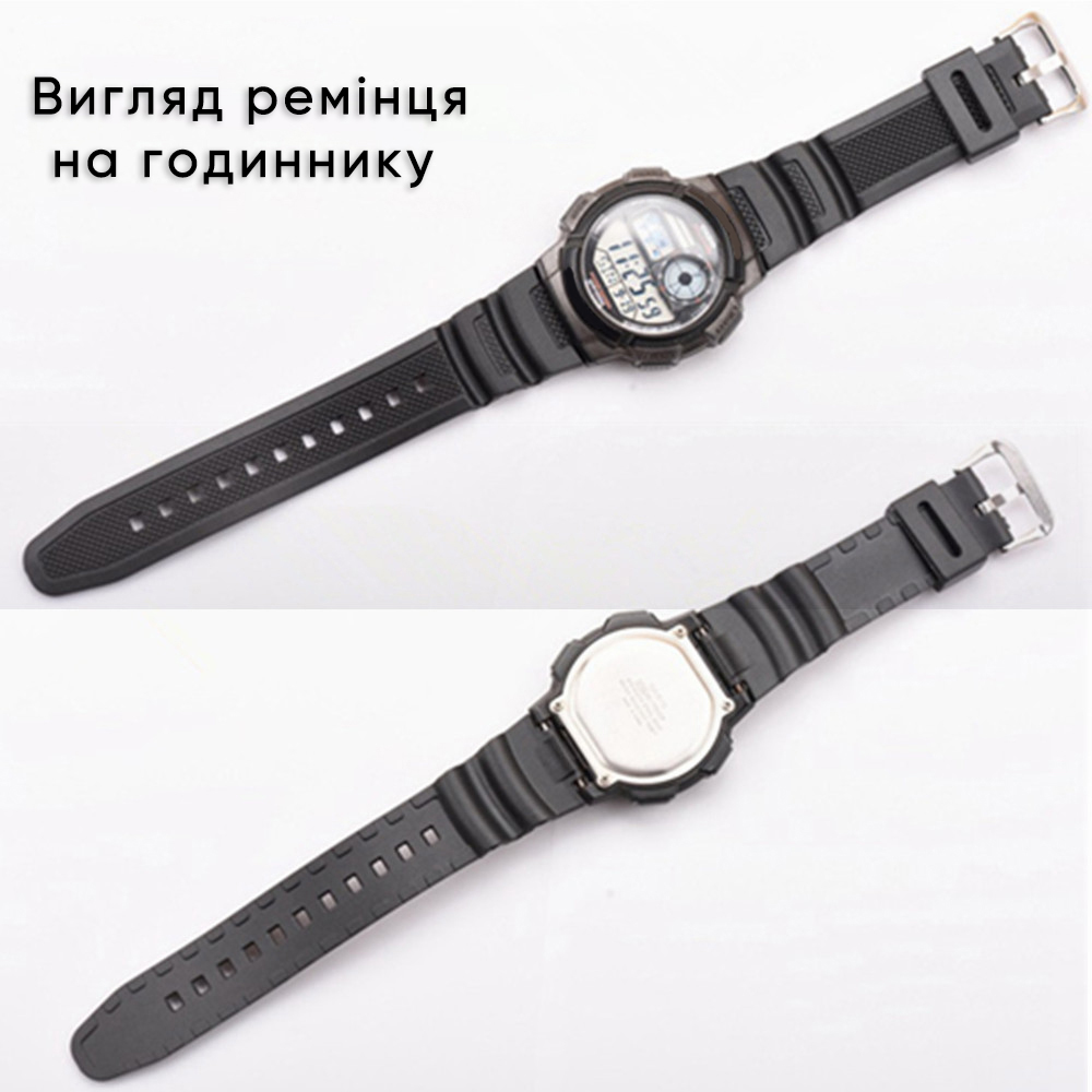 Купити Ремінець для Casio G-Shock AE-1000/1200 Dark Blue SI поліуретановий темно-синій (1051-0868)