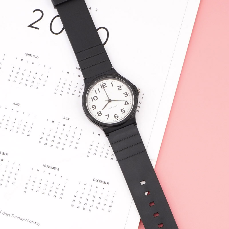 Купити Ремінець для годинника Casio MQ-24 All Black чорний поліуретановий (SKU 1051-0886)