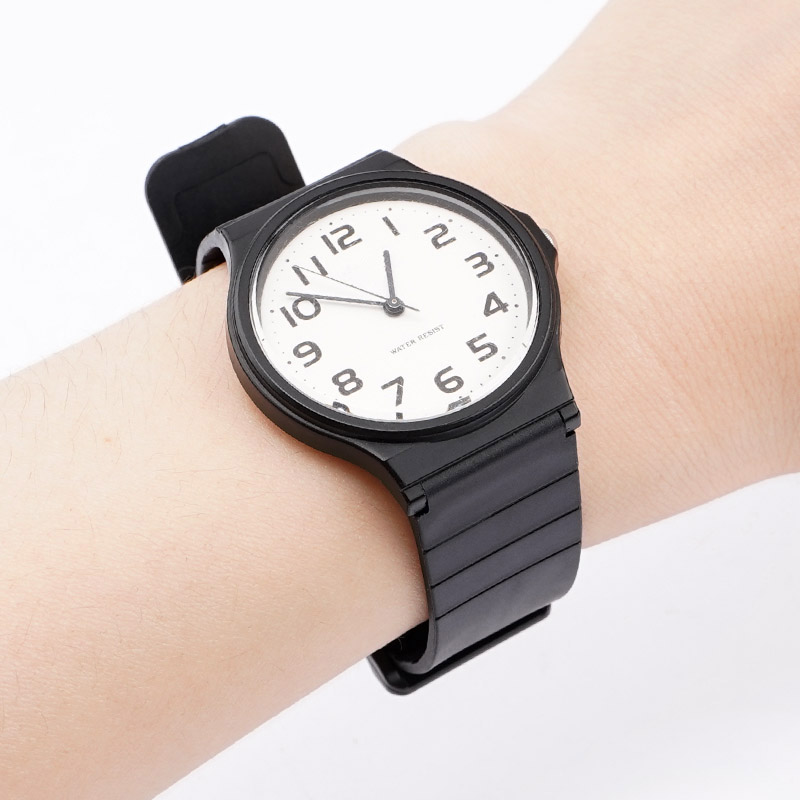 Купити Ремінець для годинника Casio MQ-24 All Black чорний поліуретановий (SKU 1051-0886)