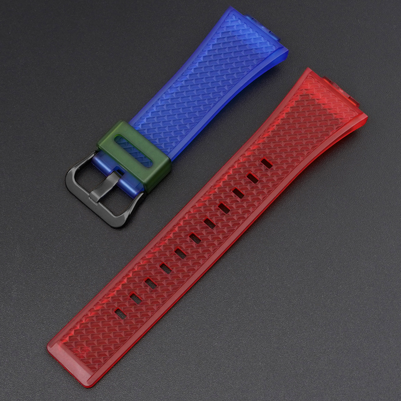 Купити Ремінець Casio accessories для G-Shock GA-100/110 Transl-Red-Blue BK напівпрозорий полімерний