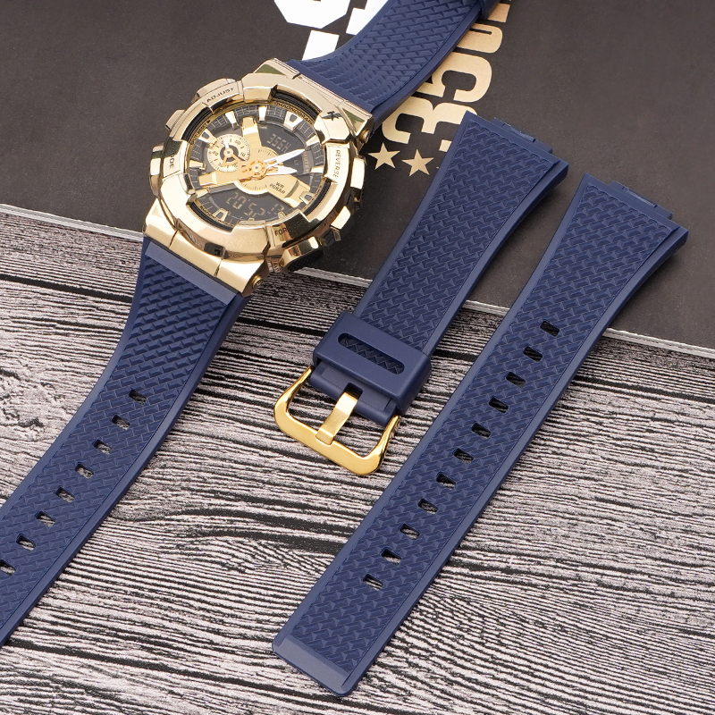 Купити Ремінець для годинника Casio G-Shock GA-100/110 Dark Blue GD полімерний темно-синій