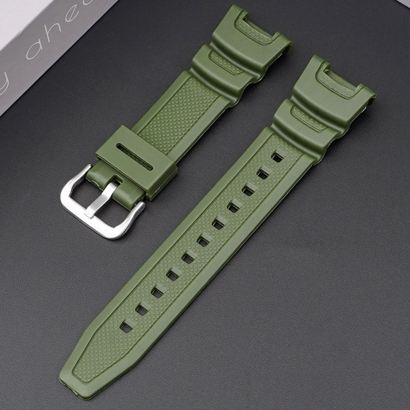 Купити Ремінець для годинника Casio SGW-100 Army Green SI полімерний зелений (1051-1050)