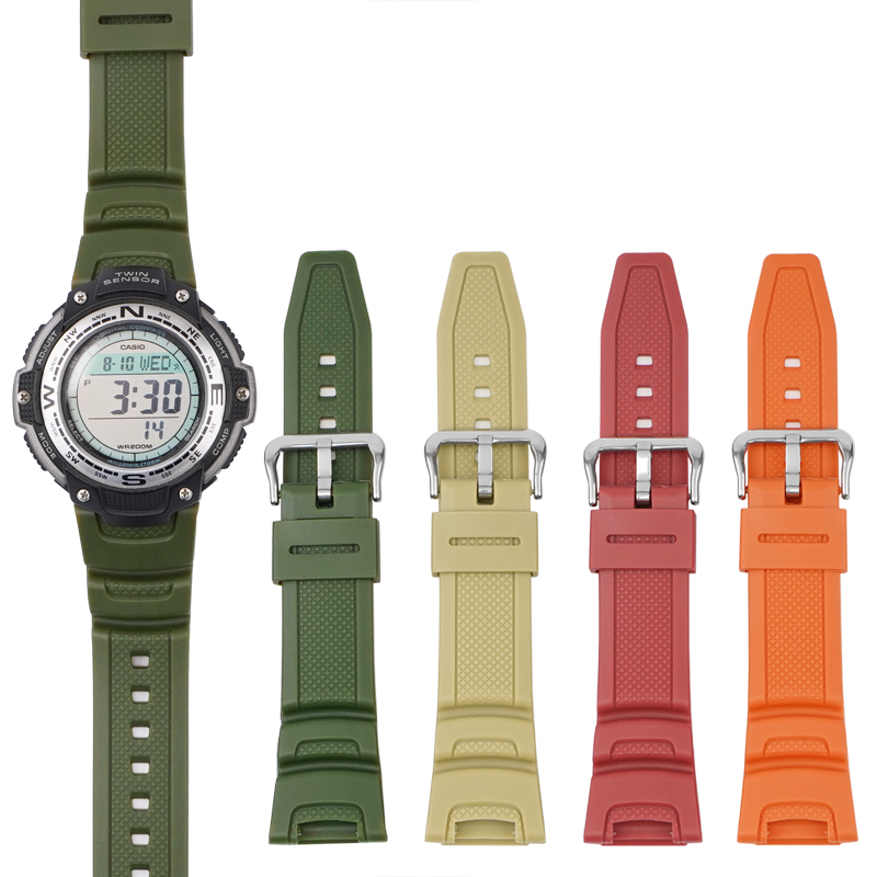 Купити Ремінець для годинника Casio SGW-100 Army Green SI полімерний зелений (1051-1050)