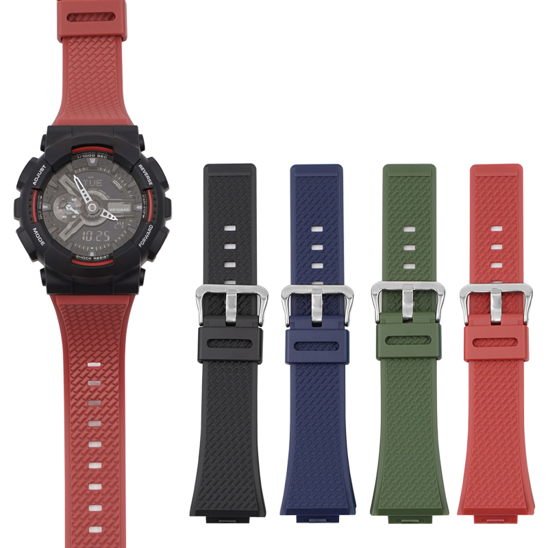 Купити Ремінець для Casio G-Shock GA-100/110 Red BK червоний полімерний 21.3 см (1051-1099)