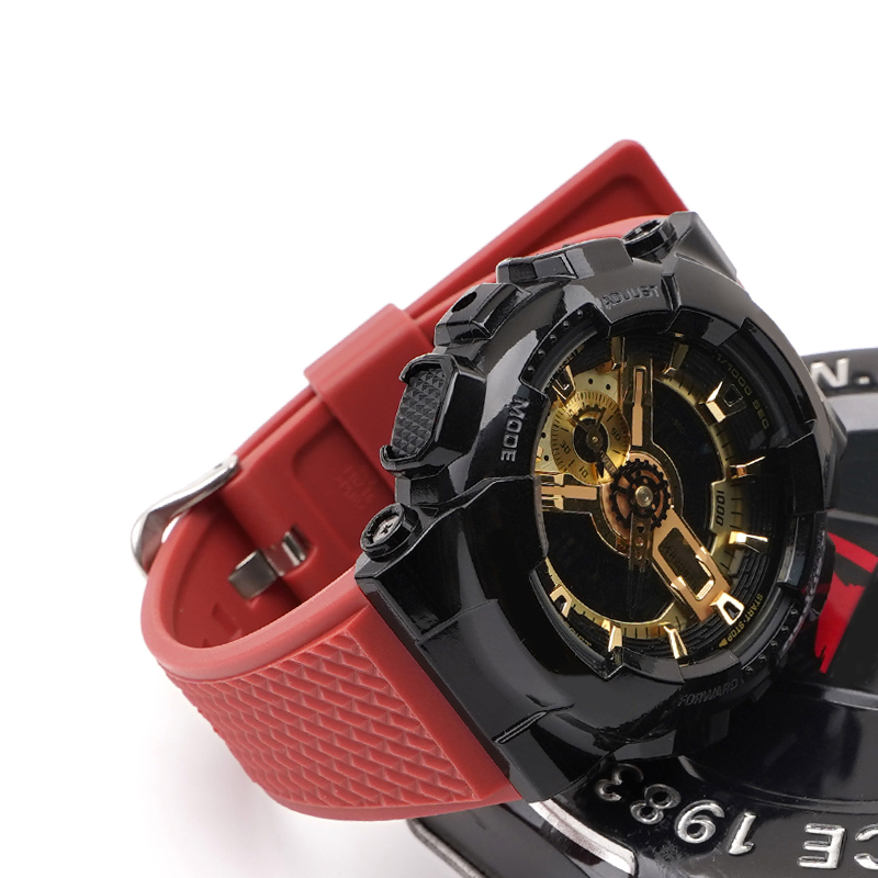 Купити Ремінець для Casio G-Shock GA-100/110 Red BK червоний полімерний 21.3 см (1051-1099)