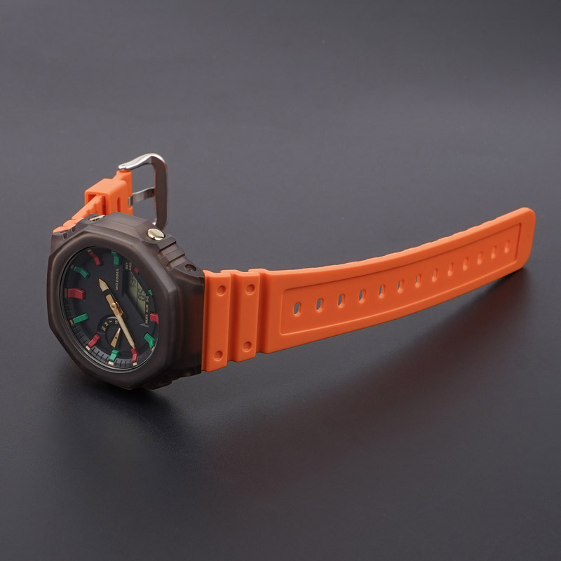 Купити Полімерний ремінець для Casio G-Shock GA-2100/2110 Orange SI помаранчевий 20.2 см