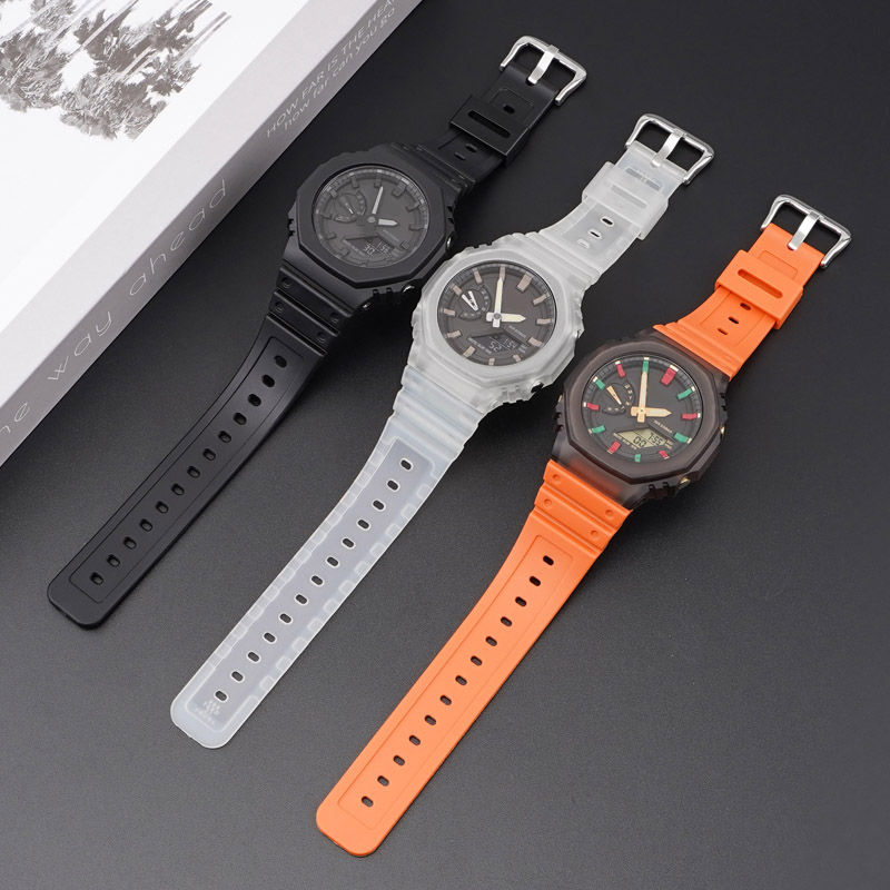 Купити Полімерний ремінець для Casio G-Shock GA-2100/2110 Orange SI помаранчевий 20.2 см