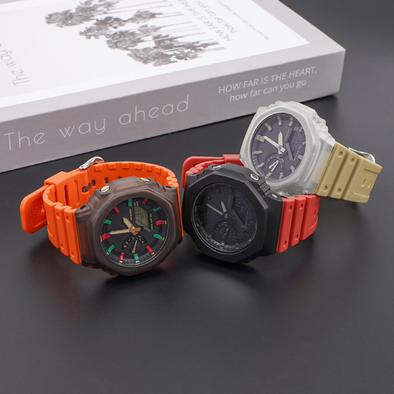 Купити Полімерний ремінець для Casio G-Shock GA-2100/2110 Orange SI помаранчевий 20.2 см